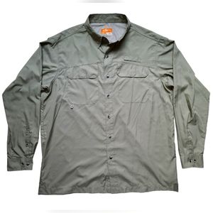 Habit Fishing/hiking Shirt 30+ UV Solar Factor Vented Khaki Tan Men's Size LARGE